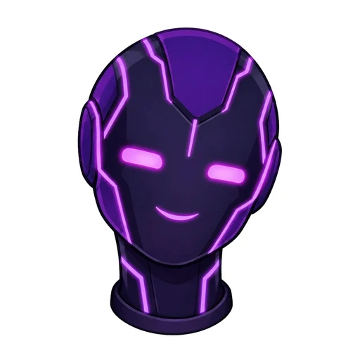 The nursery's logo: a friendly purple robot head