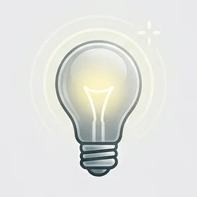 A glowing light bulb